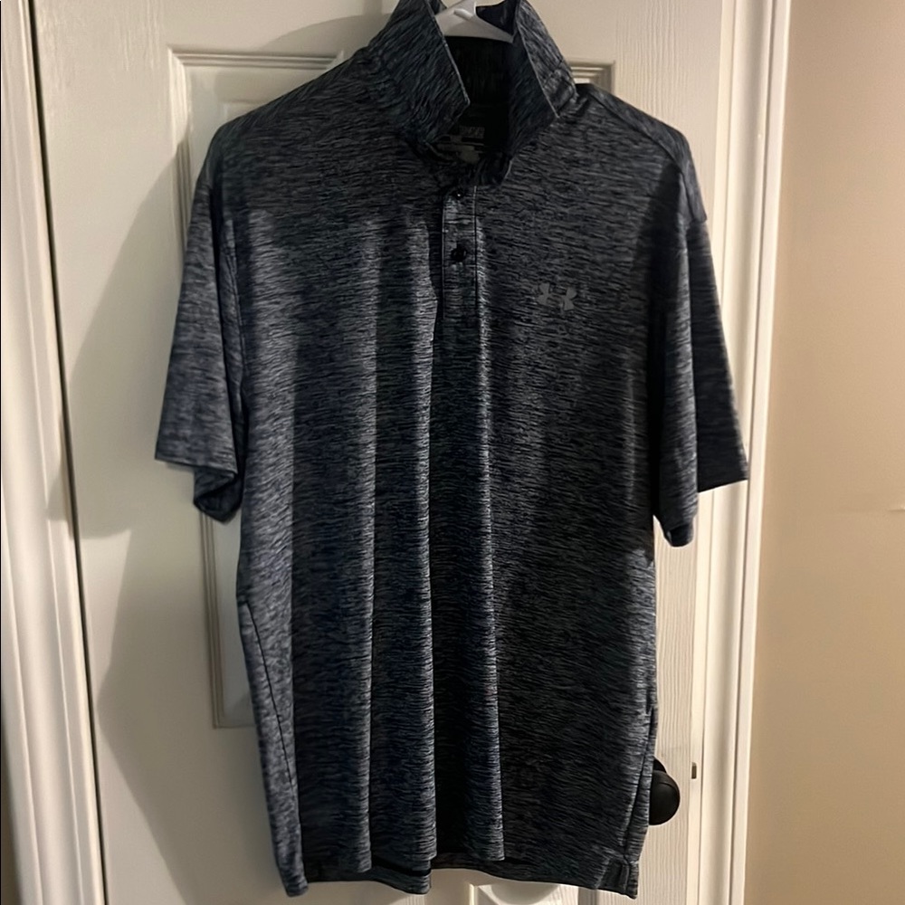 Under Armour Gray Polo Shirt with Heathered Design